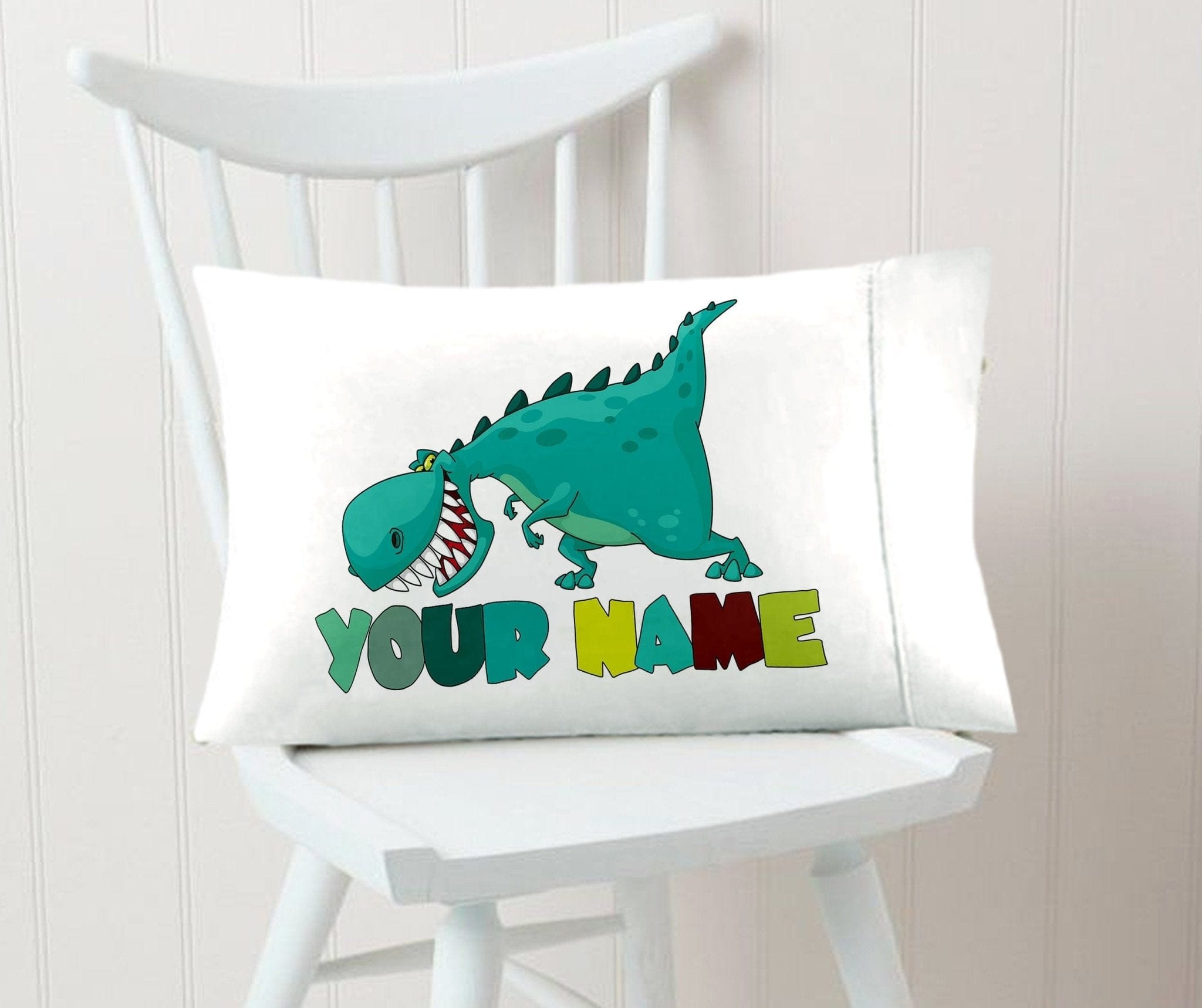 FOR KIDS & BABIES Dinosaur Boys Pillowcase- Personalized - Standard Or Toddler Or Travel Size - Birthday Or Christmas Gift Idea For Boys Kids Room Decor