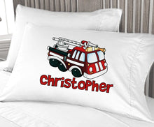 FOR KIDS & BABIES Fire Truck Fire Engine Boys Pillow Case Personalized Birthday Gift Idea