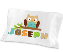 FOR KIDS & BABIES Owl Pillow Case Personalized for Boys Kids Pillowcase Toddler Cute Blue Owl Baby Gifts for Child Travel Pillow 13x18 or 20x26 with Name