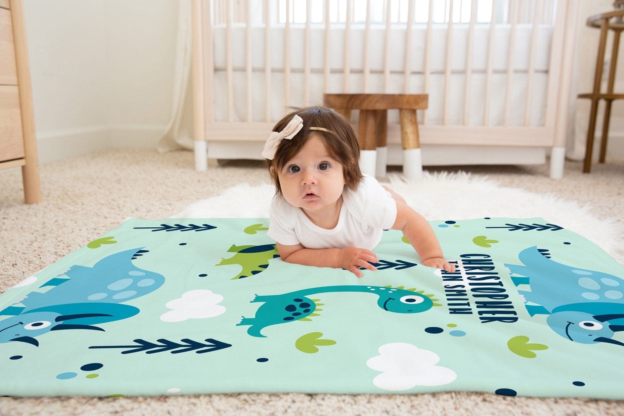 FOR KIDS & BABIES Personalized Baby Blanket | Dinosaur Baby Blanket | Custom Baby Blanket | Dinosaur Blanket Baby Boy | Personalized Baby Gift