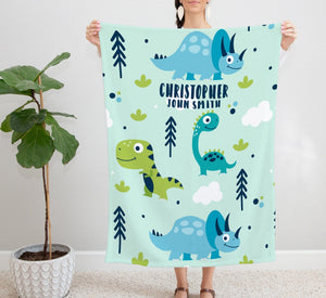 FOR KIDS & BABIES Personalized Baby Blanket | Dinosaur Baby Blanket | Custom Baby Blanket | Dinosaur Blanket Baby Boy | Personalized Baby Gift
