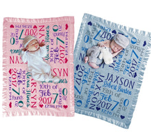 FOR KIDS & BABIES Personalized Baby Blanket Satin Trim Super Soft Pink Girl Blue Boy Receiving Blankets Stroller Fleece Nursery Baby Shower Gift Birth Stats