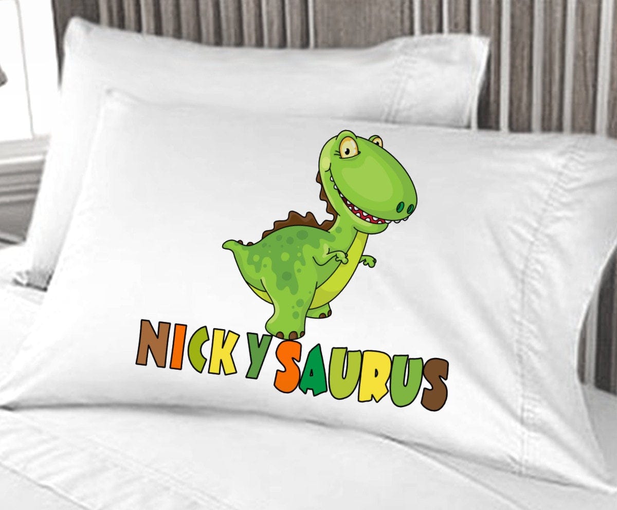 FOR KIDS & BABIES Personalized Cute Dinosaur Boys Pillow Case-  Christmas gift , Birthday Gift idea for boys kids room decor