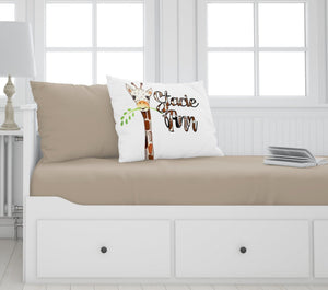 FOR KIDS & BABIES Personalized Giraffe Pillowcase Cute Bedding for Girls Baby Toddler Pillow Case Nursery Decor Gifts Travel 13x18 Safari Custom Name