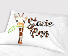 FOR KIDS & BABIES Personalized Giraffe Pillowcase Cute Bedding for Girls Baby Toddler Pillow Case Nursery Decor Gifts Travel 13x18 Safari Custom Name
