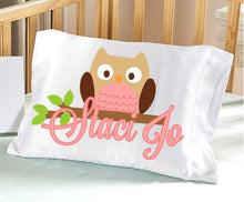 FOR KIDS & BABIES Personalized Owl Pillowcase Pink for Girls Kids Pillow Case Toddler Cute Pink Owl Baby Gifts for Girls Travel Pillow 13x18 or 20x26