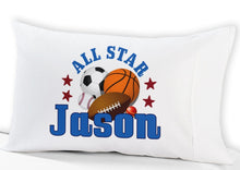 FOR KIDS & BABIES Personalized Sports Pillowcase All Star Balls Crib Bedding for Boys Sports Baseball Basketball Soccer Travel Pillow Case Toddler 13 x 18