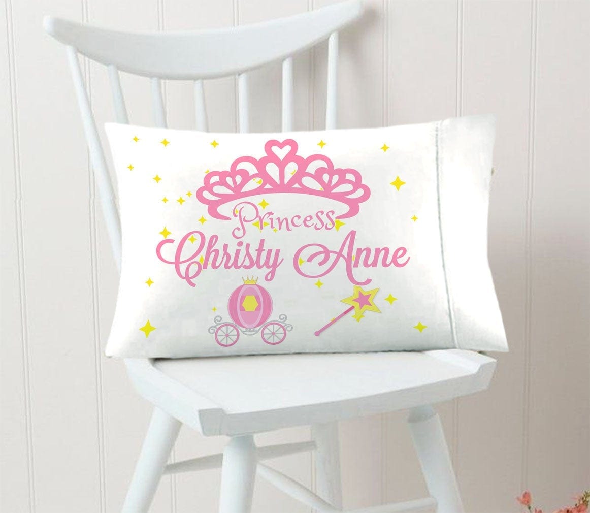 FOR KIDS & BABIES Princess Pillowcase- Personalized for a Girl who loves Fairy Tales, Magic, Princess Pink gift idea,girls room pink decor bedding gifts