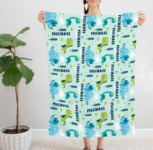 FOR KIDS & BABIES Small Dinos Pattern Personalized Baby Blanket | Dinosaur Baby Blanket | Custom Baby Blanket | Dinosaur Blanket Baby Boy | Personalized Baby Gift