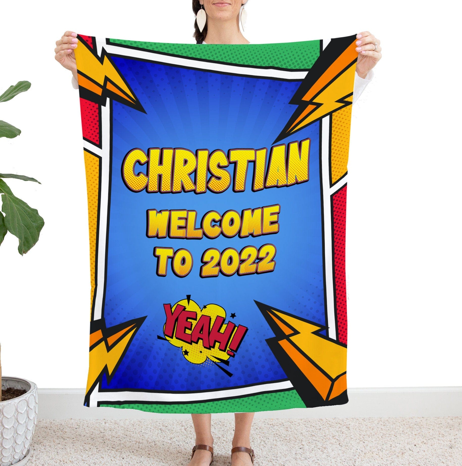FOR KIDS & BABIES Superhero Personalized Baby Blanket | Custom Baby Blanket | Comics Baby Boy or Girl Name Blanket | Personalized Baby Gift