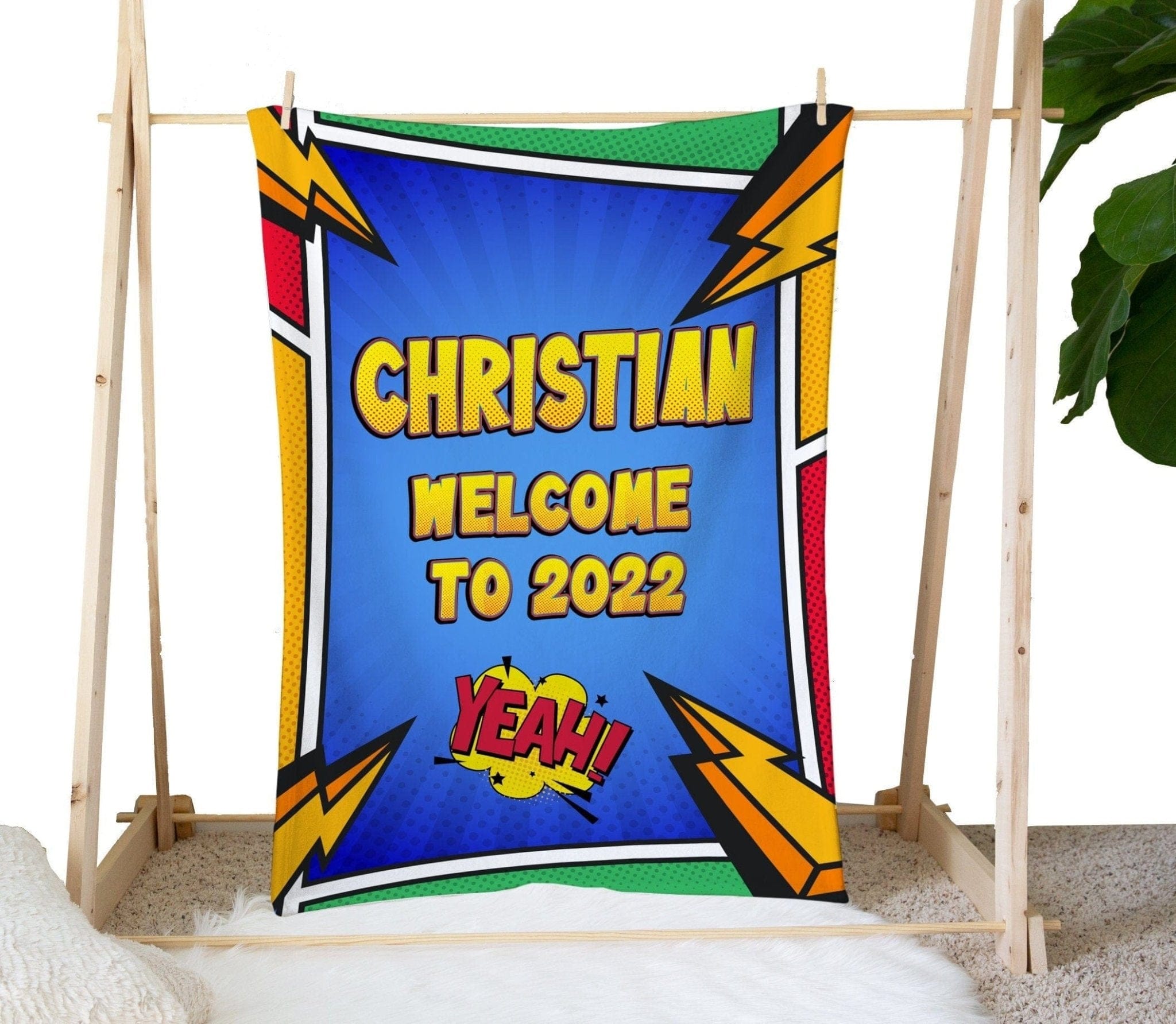 FOR KIDS & BABIES Superhero Personalized Baby Blanket | Custom Baby Blanket | Comics Baby Boy or Girl Name Blanket | Personalized Baby Gift