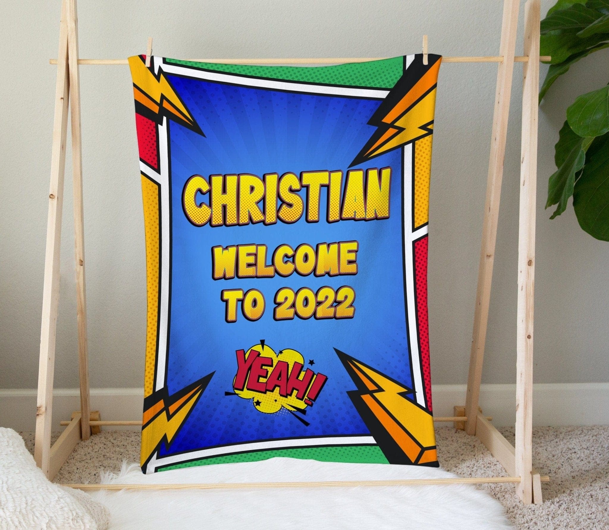 FOR KIDS & BABIES Superhero Personalized Baby Blanket | Custom Baby Blanket | Comics Baby Boy or Girl Name Blanket | Personalized Baby Gift