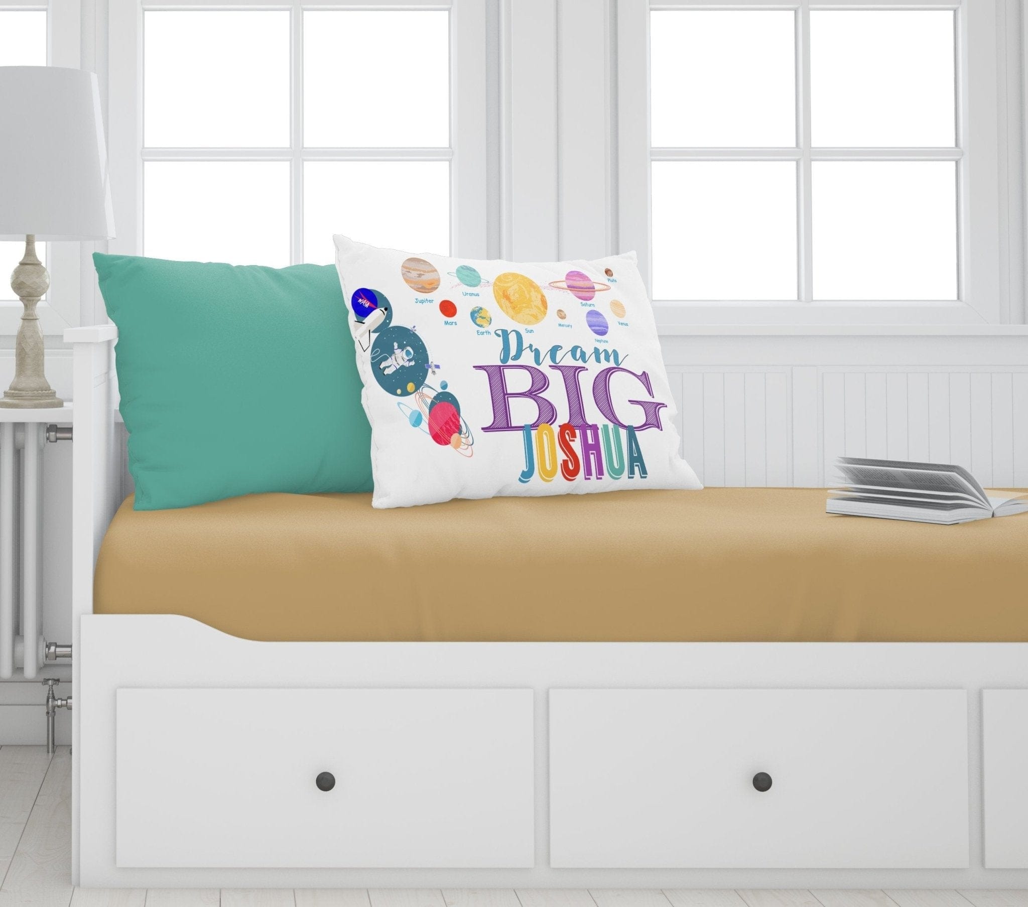 FOR KIDS & BABIES Toddler Pillowcase Personalized Space Rocket Planets Dream Big Little One Baby Gifts for Boys Girls Toddler Travel Pillow 13x18 Baby Shower