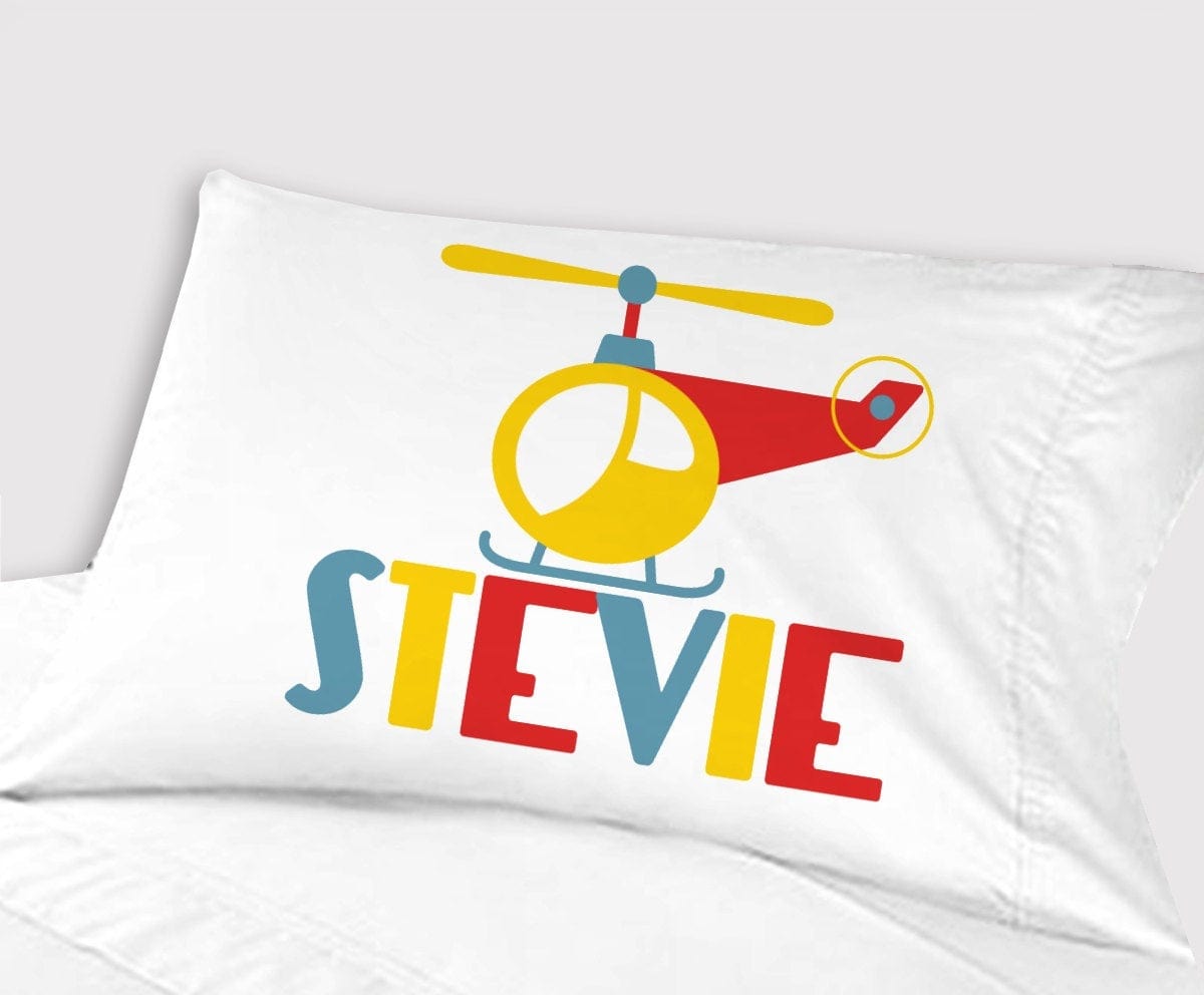 FOR KIDS & BABIES Travel Pillowcase Kids Personalized Helicopter Pillow Case Toddler  Baby Gifts for Boys Travel Pillow 13x18 or 20x26 Baby Child Gift IDea