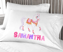 FOR KIDS & BABIES White  Horse  Girls Pillow Case  Personalized for Princess Birthday gift idea for girl love horses ponies girl bedroom decor