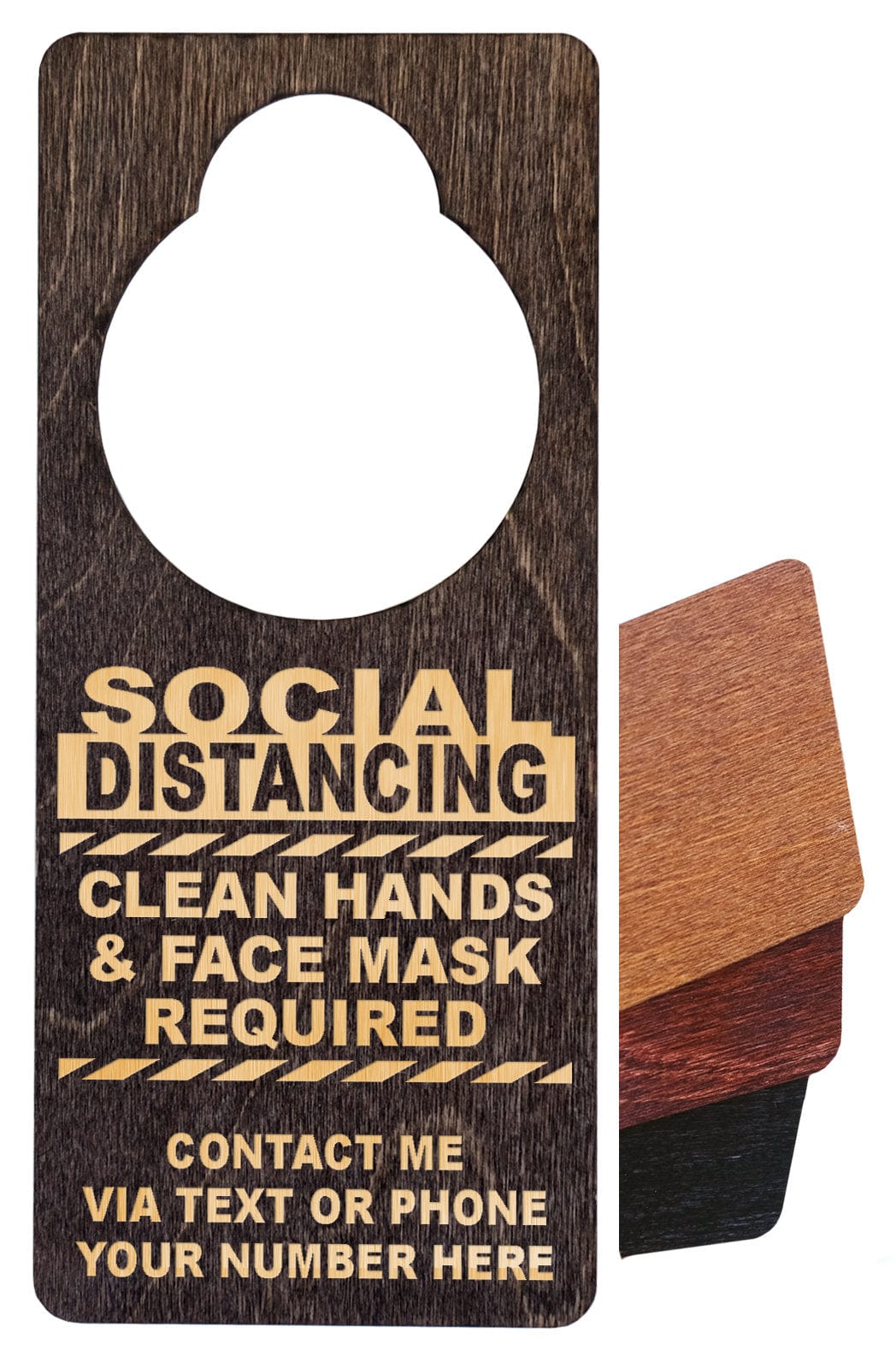 FOR MOM & GRANDMA Door Handle Hanger Safety Social Distancing Self Quarantine Isolation Face Mask Sign Precaution for Adults Kids Elderly Custom Made in U.S.A