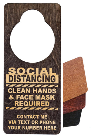 FOR MOM & GRANDMA Door Handle Hanger Safety Social Distancing Self Quarantine Isolation Face Mask Sign Precaution for Adults Kids Elderly Custom Made in U.S.A