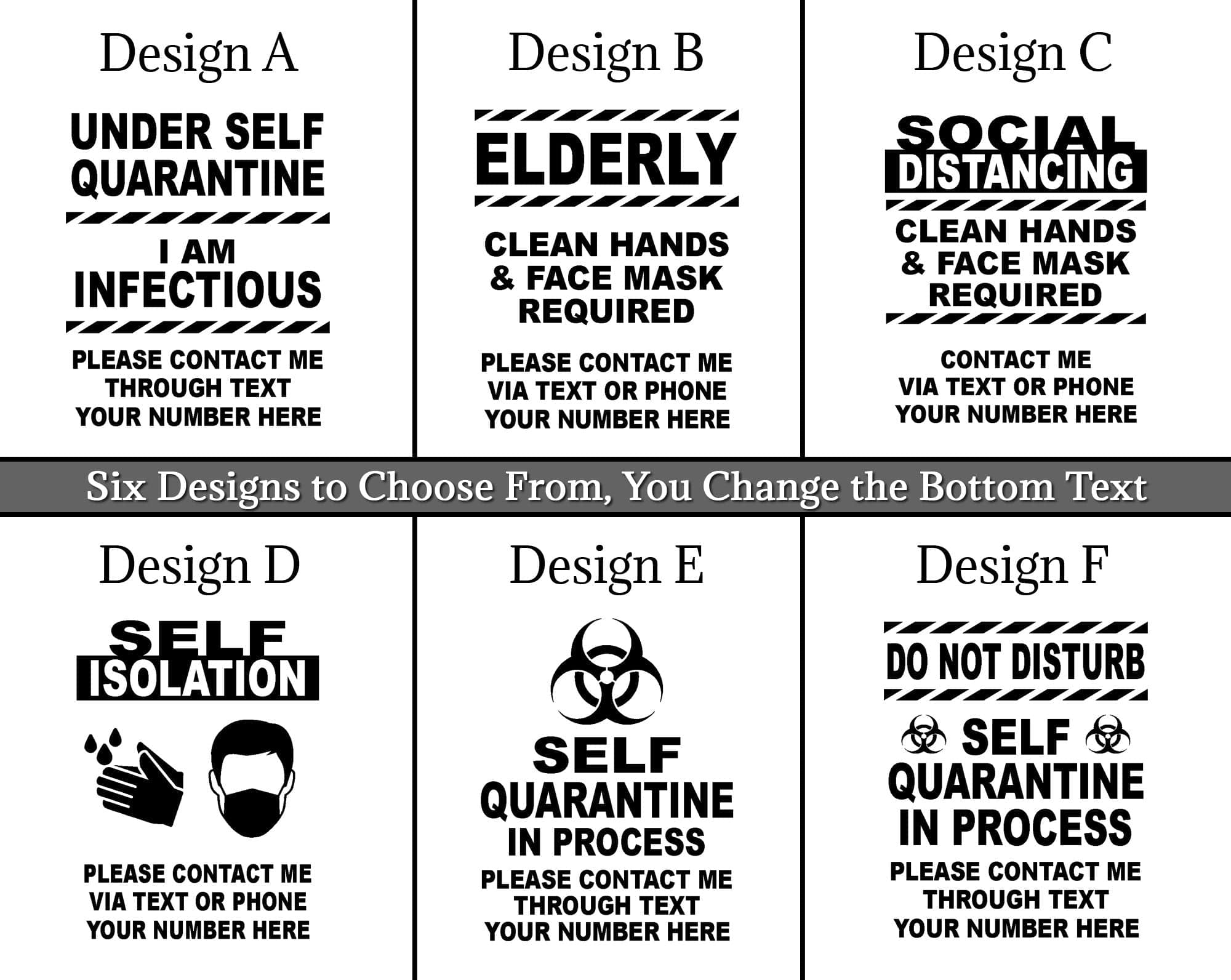 FOR MOM & GRANDMA Door Handle Hanger Safety Social Distancing Self Quarantine Isolation Face Mask Sign Precaution for Adults Kids Elderly Custom Made in U.S.A