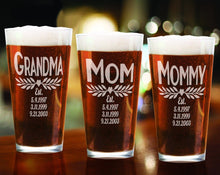 FOR MOM & GRANDMA Established Mom Pub Glass Gift Personalized Birthday Present Mothers Day Mug for New Mom Step Mother Mom in Law Best Mommy Birthday Gift