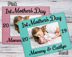 FOR MOM & GRANDMA First Mother's Day Personalize 5x7 Photo Frame Gift from Daughter Son for Mothers Birthday 1st Mother's Day from Son Baby Husband for Mom