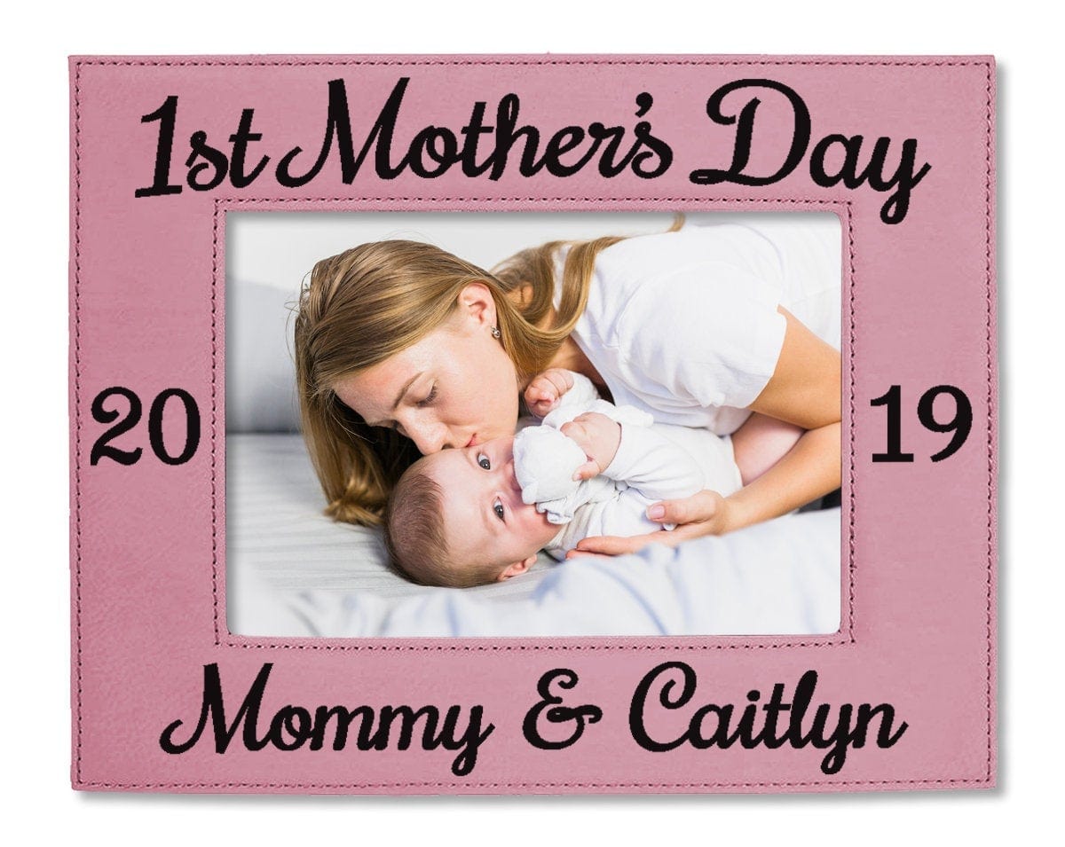FOR MOM & GRANDMA First Mother's Day Personalize 5x7 Photo Frame Gift from Daughter Son for Mothers Birthday 1st Mother's Day from Son Baby Husband for Mom