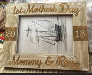 FOR MOM & GRANDMA First Mothers Day Personalized Mommy and Me Picture Frame Mother Daughter Gift for Godmother Baby Shower Gift Idea Custom Engraved Frames
