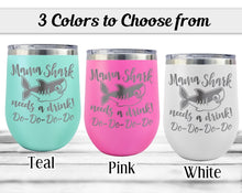 FOR MOM & GRANDMA Mama Shark Needs a Drink Do Do Novelty Wine Stemless Tumbler First Mothers Day Gift from Daughter Son Funny Sayings New Mom Wife Birthday