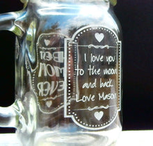 FOR MOM & GRANDMA Mom Birthday Christmas Gift BEST MOM EVER Engraved Mason Jar with Handle Glasses Personalized Drinking Mug Glass Etched Gift from Kids