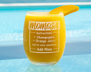FOR MOM & GRANDMA MOMgria MOMjito MOMosa Funny Gag Mother's Day Stemless Gift New Mom Pregnancy Gift Best Mom Birthday from Daughter Son Favorite Child Idea