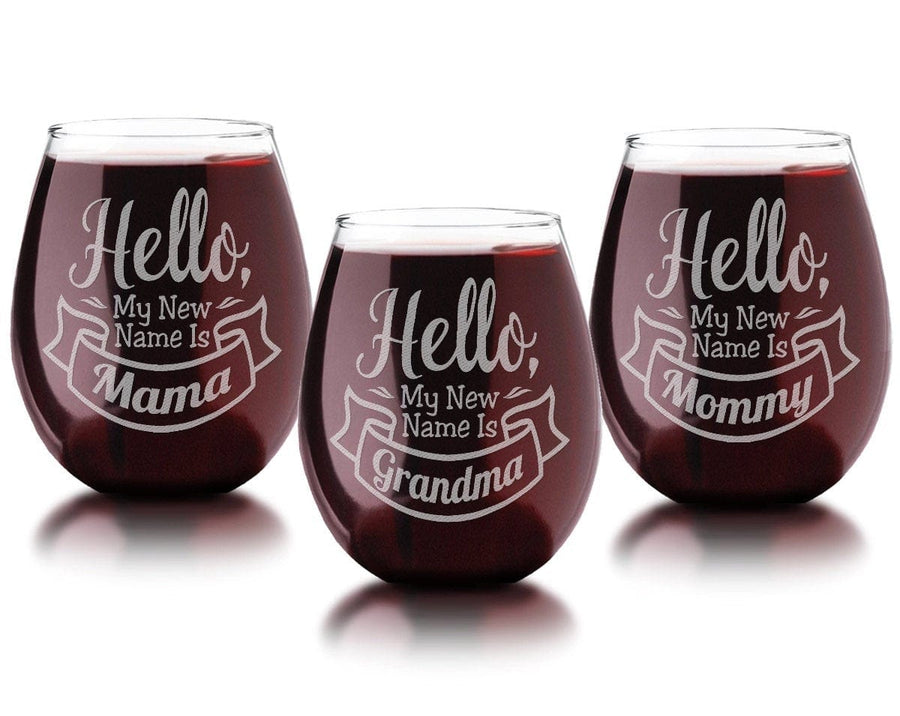 New Mommy Mama Grandma Mom Nana Auntie 21 0z Stemless Wine Glass Gift –  Stocking Factory