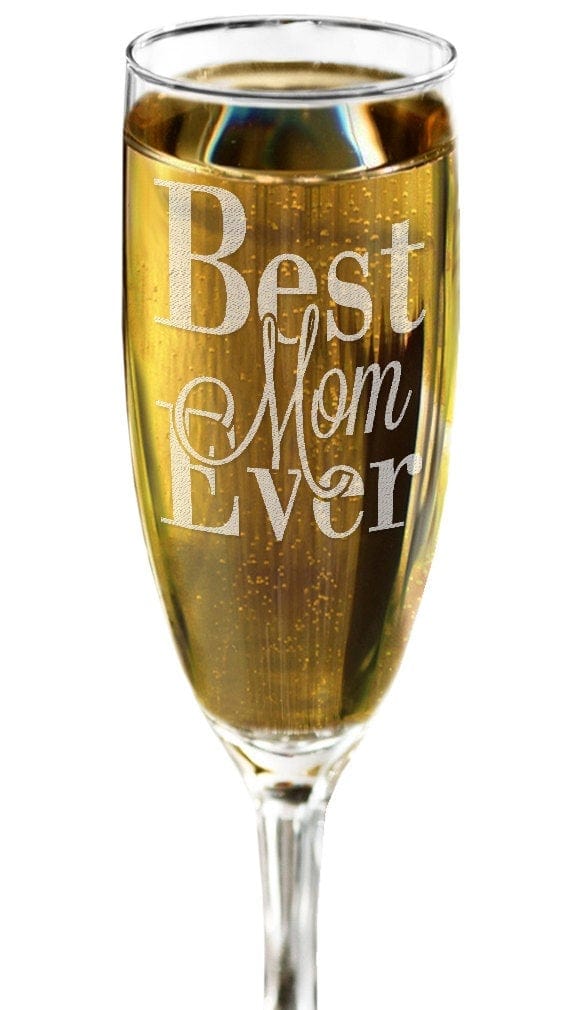FOR MOM & GRANDMA One Best Mom Ever Champagne Glass Mother's Day Champagne Flute Gift for Mom Gift for Wife Mum Gifts from Daughter Son Husband for Her