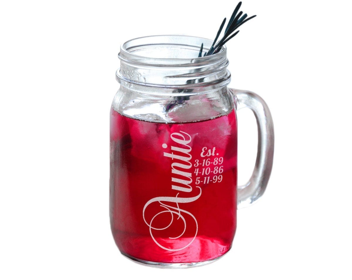 FOR MOM & GRANDMA Personalized Gifts For Aunt Christmas Gift for Best Aunt, Aunt to be, Auntie Engraved with Dates Aunt Mug Birthday Gift from Niece Sister
