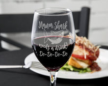 FOR MOM & GRANDMA Stem Wine Glass / Mama Mama Shark Needs a Drink Do Do Novelty Wine Glass First Mothers Day Gift from Daughter, Son Funny Sayings for New Mom Dad Husband Wife