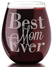 FOR MOM & GRANDMA Stemless 21 Oz Best Mom Ever Mothers Day Stemless Wine Glass Birthday Gifts for Mom Mommy Mama New Mom from Husband Children Son Daughter