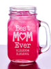 FOR MOM & GRANDMA Super Mom Best Mom Ever Gift Engraved Mason Jar Glasses Personalized 2019 Christmas Mug Mommy Aunt Birthday Gift from son daughter niece
