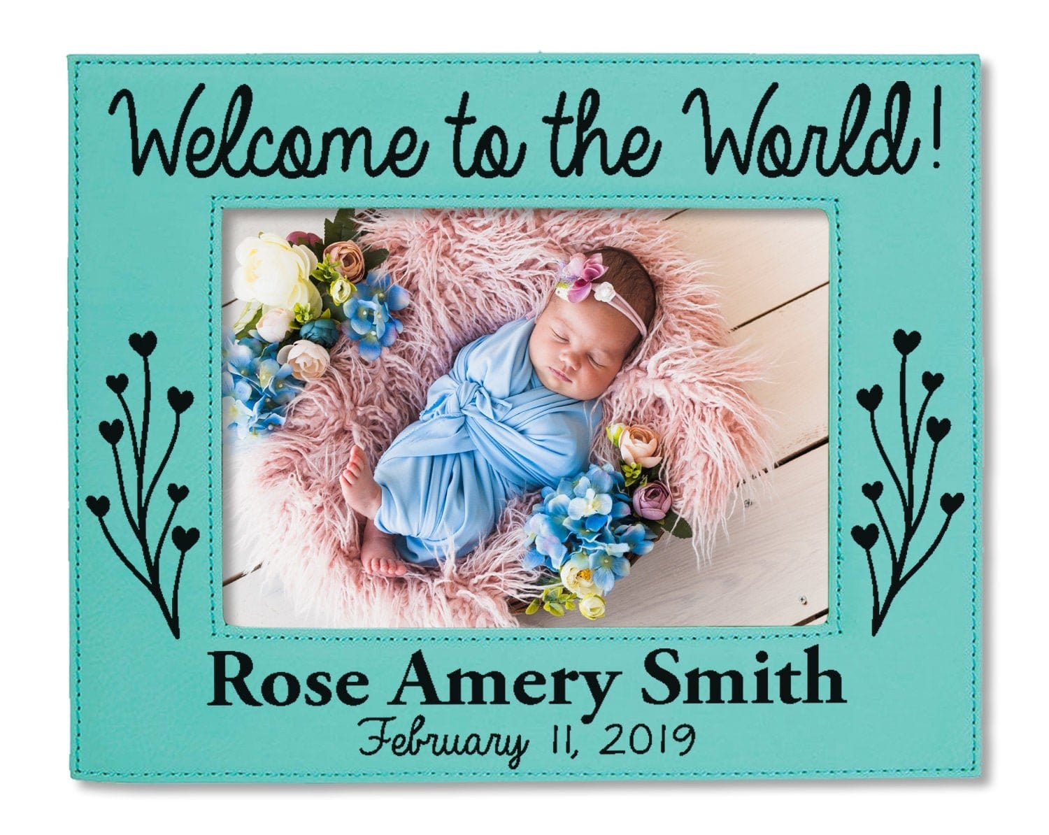 FOR MOM & GRANDMA Welcome Personalized New Baby Picture Frame Nursery Decor Birth Announcement New Grandparents Parents Gift 5x7 Baby Shower Pregnancy Custom
