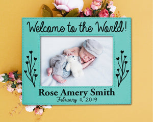 FOR MOM & GRANDMA Welcome Personalized New Baby Picture Frame Nursery Decor Birth Announcement New Grandparents Parents Gift 5x7 Baby Shower Pregnancy Custom