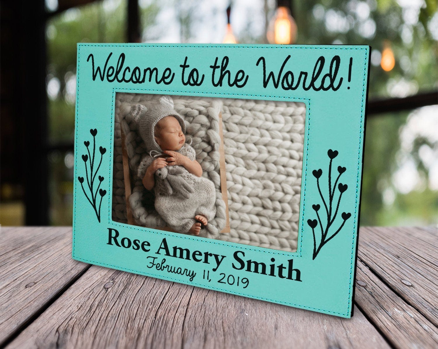 FOR MOM & GRANDMA Welcome Personalized New Baby Picture Frame Nursery Decor Birth Announcement New Grandparents Parents Gift 5x7 Baby Shower Pregnancy Custom