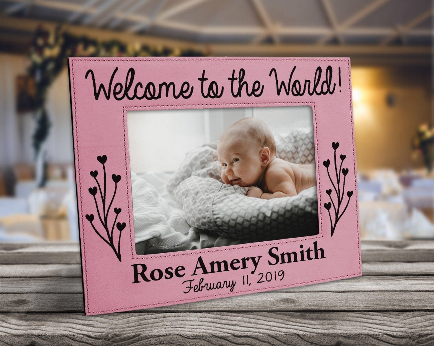 FOR MOM & GRANDMA Welcome Personalized New Baby Picture Frame Nursery Decor Birth Announcement New Grandparents Parents Gift 5x7 Baby Shower Pregnancy Custom