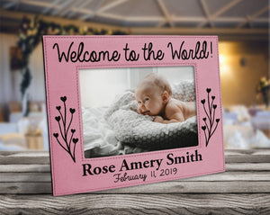 FOR MOM & GRANDMA Welcome Personalized New Baby Picture Frame Nursery Decor Birth Announcement New Grandparents Parents Gift 5x7 Baby Shower Pregnancy Custom