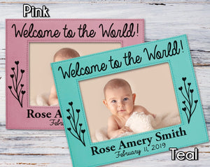 FOR MOM & GRANDMA Welcome Personalized New Baby Picture Frame Nursery Decor Birth Announcement New Grandparents Parents Gift 5x7 Baby Shower Pregnancy Custom