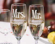 Future Mr. Mrs. Wine Flutes Set of 2 Engagement Proposal Renew Vows Mom Dad Grandma Anniversary Newly Married Couples Gifts Bridal Decor - Stocking Factory