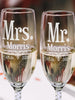 Future Mr. Mrs. Wine Flutes Set of 2 Engagement Proposal Renew Vows Mom Dad Grandma Anniversary Newly Married Couples Gifts Bridal Decor - Stocking Factory