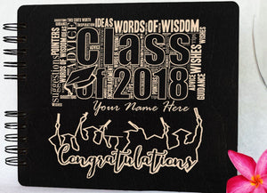 GRADUATION Black 8.5 x 7 / 80 Pages Ivory Blank Graduation Gift Wooden Guest Book Rustic Personalized Class of 2022 Wood Graduation Decoration Supplies Guestbook Photo Album