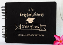 GRADUATION Black 8.5 x 7 / 80 Pages Ivory Blank Wooden Graduation Guest Book Grad Gifts Rustic Personalized Class of 2020 Wood Graduation Decoration Supplies Guestbook Photo Booth Album