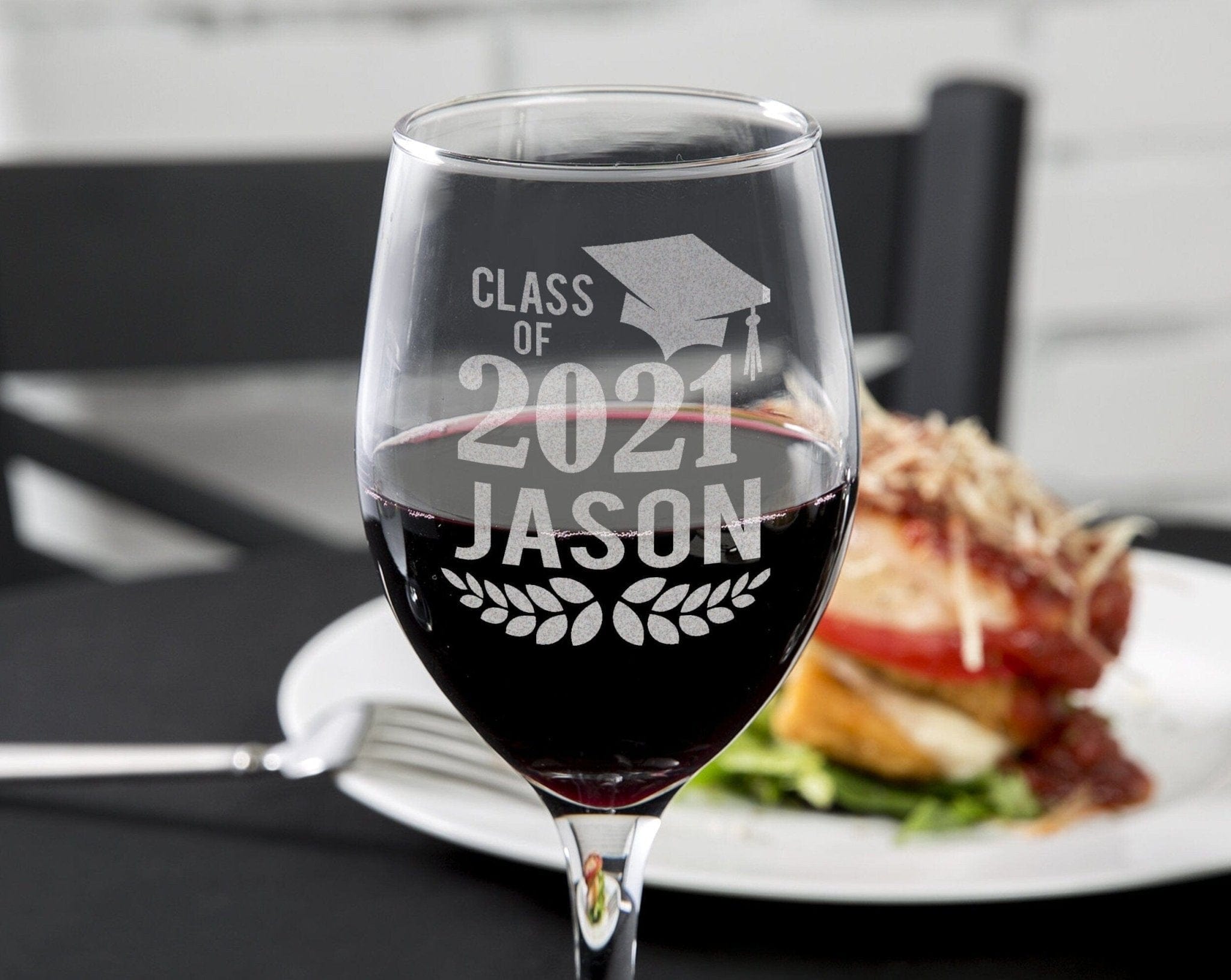 GRADUATION Class of 2022 Custom Engraved Stem Wine Glass Graduation Party Favors Graduate She Did It! Celebration Grad Gift from Mom Dad Mastered It!