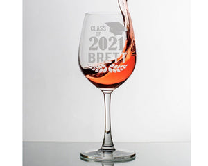 GRADUATION Class of 2022 Custom Engraved Stem Wine Glass Graduation Party Favors Graduate She Did It! Celebration Grad Gift from Mom Dad Mastered It!