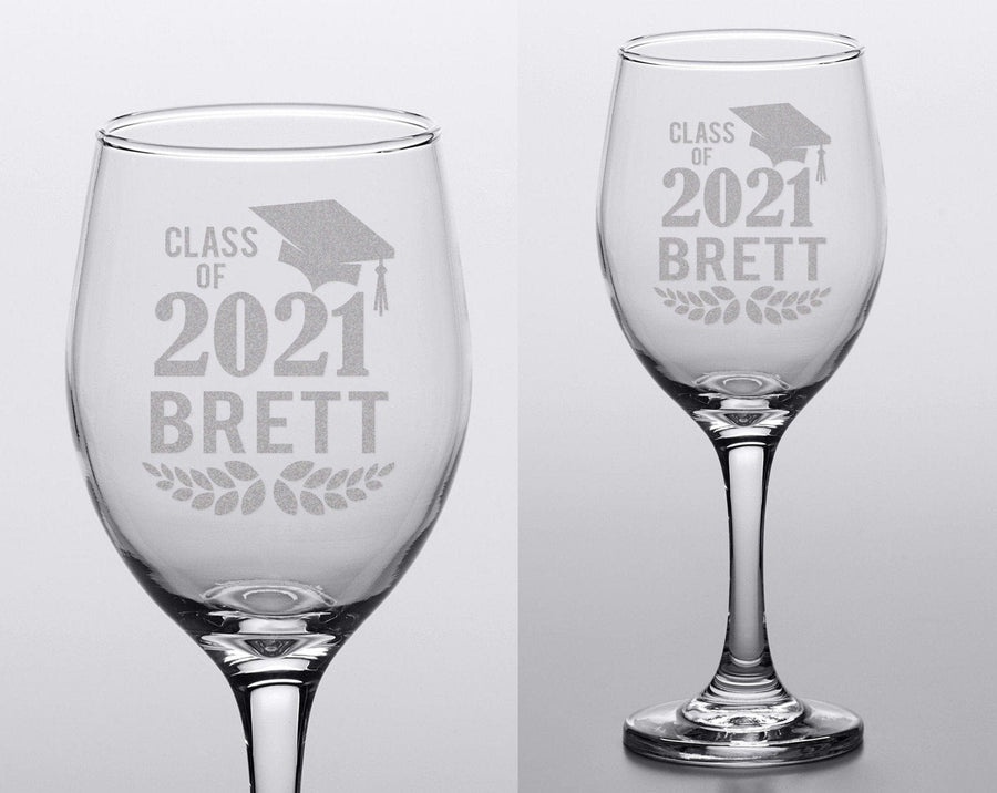 Class of 2022 Custom Engraved Stem Wine Glass Graduation Party Favors –  Stocking Factory