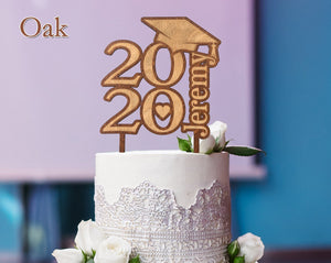 GRADUATION Class of 2022 Graduate High School College Kindergarten Party Favor Personalized Cake Topper Rustic Wooden Engraved Cup Cake Decoration Gift