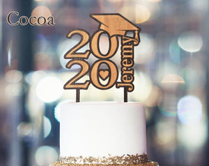 GRADUATION Class of 2022 Graduate High School College Kindergarten Party Favor Personalized Cake Topper Rustic Wooden Engraved Cup Cake Decoration Gift